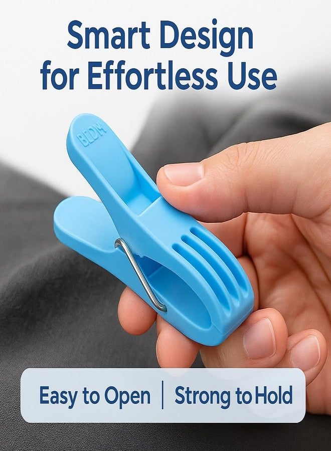 BLDM Super Strong Plastic Clips: Heavy-Duty Rust Free Pegs for Cloth Drying, Ideal for Hangers, Rods, Ropes, Towels, Cloths Clip Comes with Storage Box (12) - Image 2
