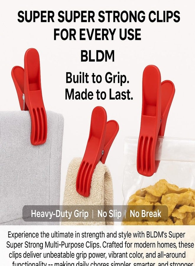 BLDM Super Strong Plastic Clips: Heavy-Duty Rust Free Pegs for Cloth Drying, Ideal for Hangers, Rods, Ropes, Towels, Cloths Clip Comes with Storage Box (12) - Image 4