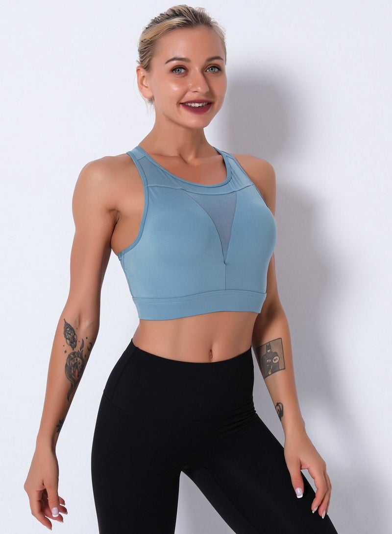 Loquat Women Quick Dry Breathable Yoga Bra Blue  - Image 1