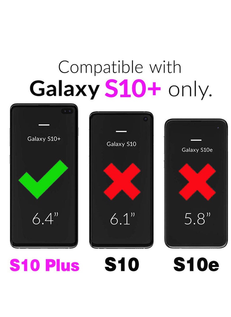 Asuwish - Compatible With Samsung Galaxy S10 Plus Wallet Case Tempered Glass Screen Protector And Flip Cover Card Holder Cell Phone Cases For Glaxay S10 Plus Galaxies S10Plus 10S Edge S 10 10Plus Cases Blue - Image 1