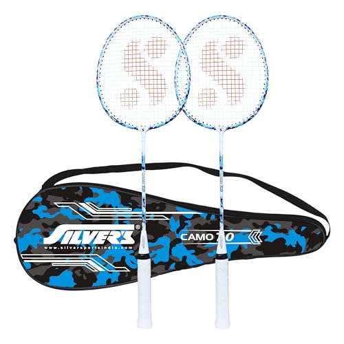Silvers Silver's Aluminium Camo 7.0 Badminton Kit (2 Racquets with Full Cover)(Blue/White) - Image 1