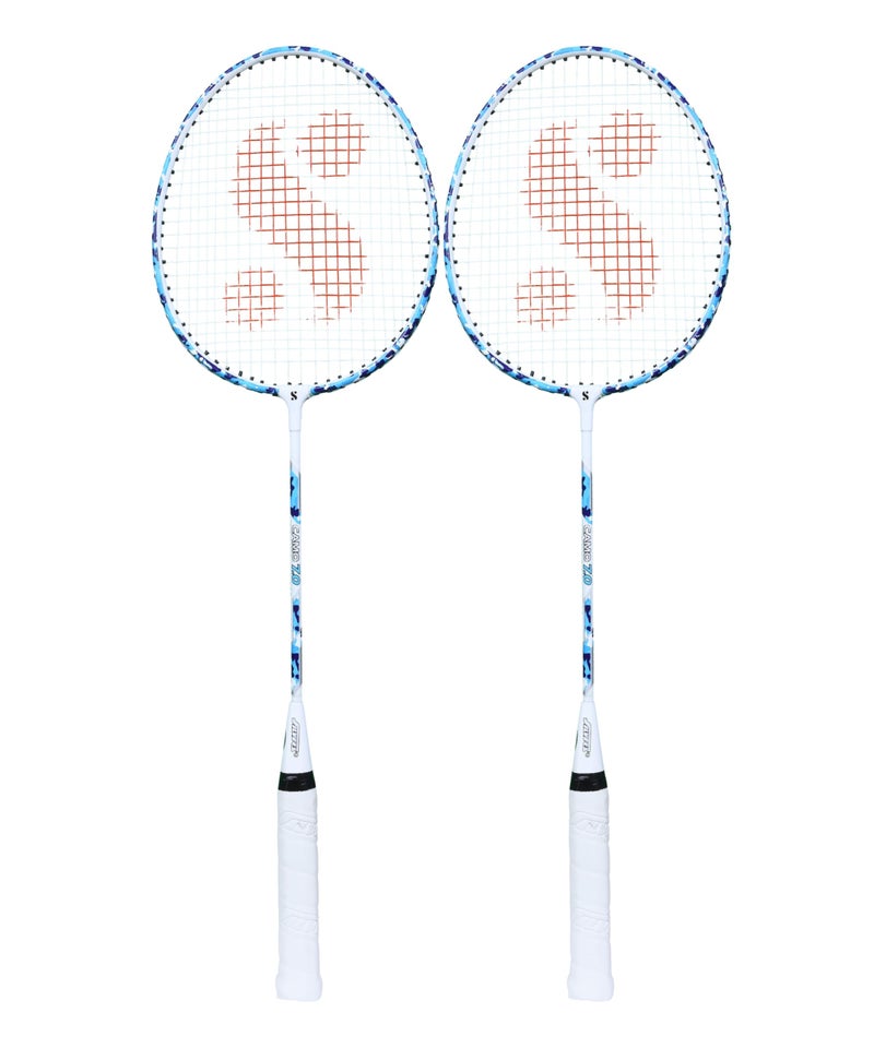 Silvers Silver's Aluminium Camo 7.0 Badminton Kit (2 Racquets with Full Cover)(Blue/White) - Image 2