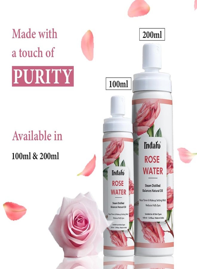 Indalo Rose Water for Hydrated & Glowing Skin | Premium Toner & Cleanser for Soft & Smooth Skin | Balances & Restores Skin's pH Levels - 200ml - Image 5