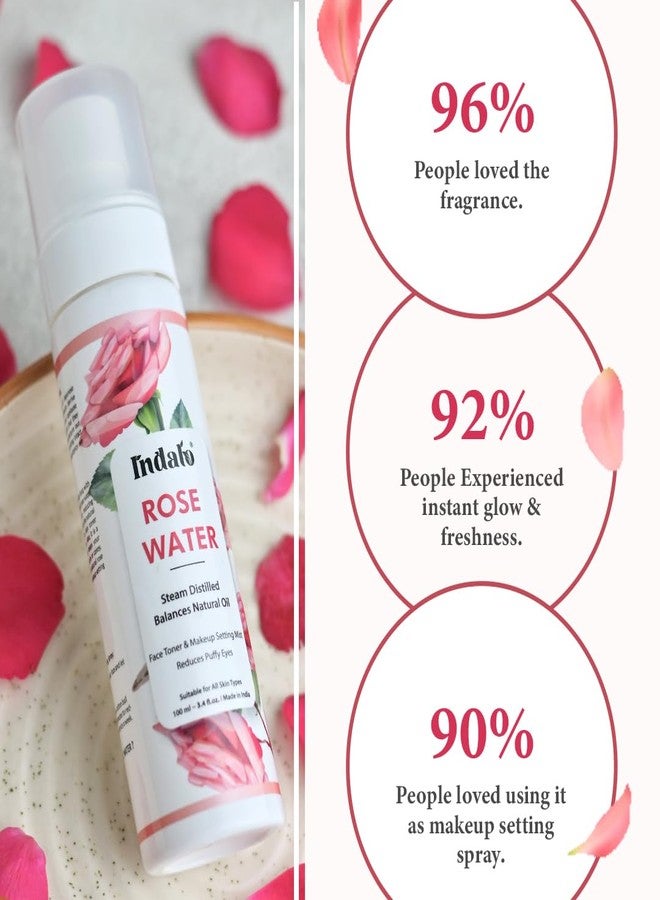 Indalo Rose Water for Hydrated & Glowing Skin | Premium Toner & Cleanser for Soft & Smooth Skin | Balances & Restores Skin's pH Levels - 200ml - Image 4