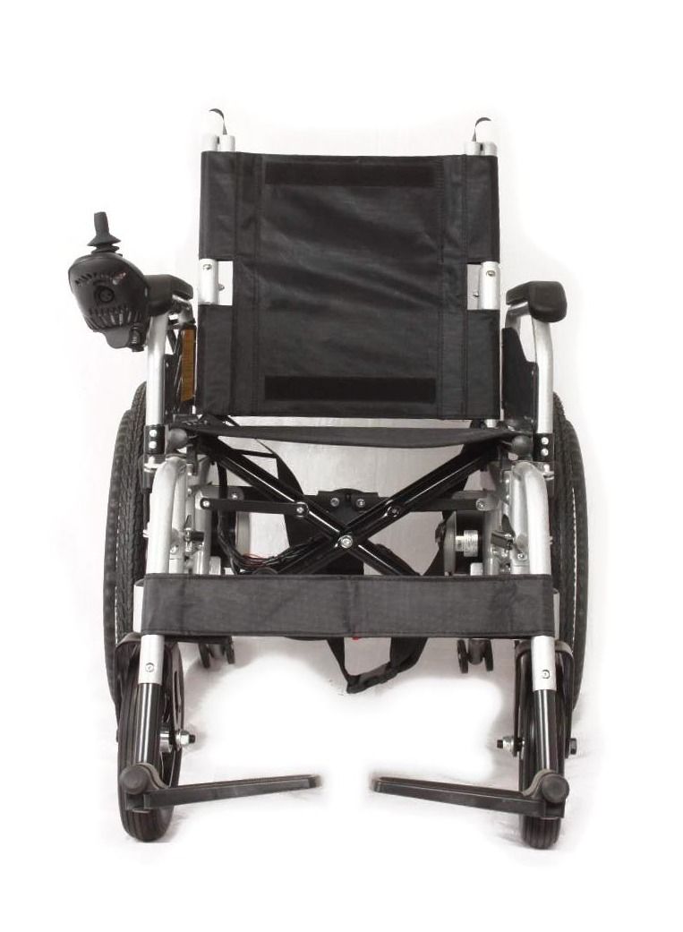 كروني كرسي متحرك كهربائي بمسند ظهر كامل، سكوتر كهربائي طبي محمول لكبار السن، وحدة تحكم بعصا تحكم، هيكل من سبائك الألومنيوم، عجلات أمامية مقاس 10 بوصات وخلفية مقاس 22 بوصة، فرامل كهربائية أوتوماتيكية، محركان بقوة 250 واط، مدى 10-15 كم، سعة وزن 120 كجم - طراز Cn-6002 - Image 5