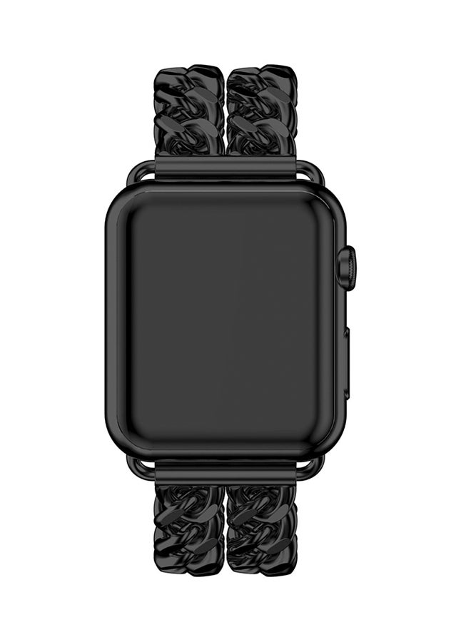ISank Flexible Chain Replacement Strap For Apple Watch Series 3/2/1 Black - Image 4