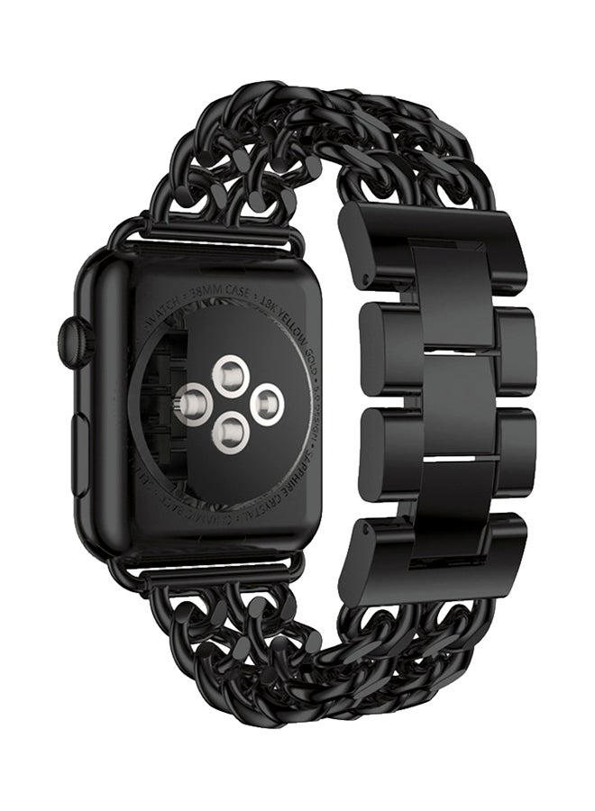 ISank Flexible Chain Replacement Strap For Apple Watch Series 3/2/1 Black - Image 2