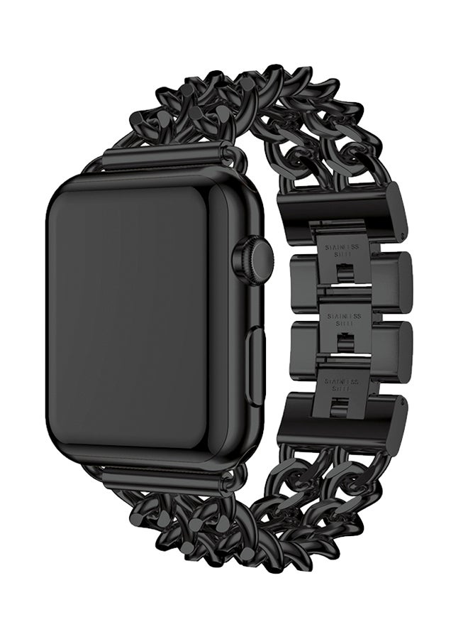 ISank Flexible Chain Replacement Strap For Apple Watch Series 3/2/1 Black - Image 3