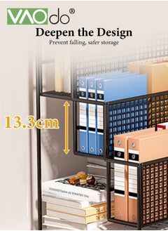 VAOdo 4 Tier Standing File Organizer with Wheels, Large Capacity Under Desk File Holder, Slim Rolling File Cart, Paper Letter Tray Storage Cart for Home, Office, Study  - Image 2