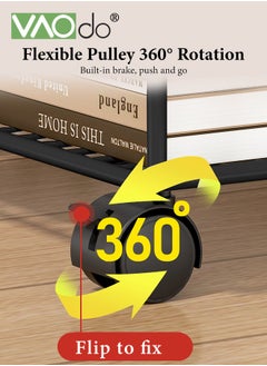VAOdo 4 Tier Standing File Organizer with Wheels, Large Capacity Under Desk File Holder, Slim Rolling File Cart, Paper Letter Tray Storage Cart for Home, Office, Study  - Image 3