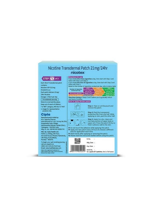 Nicotex Nicotex Patches, 21mg, 7 Patches  - Image 2