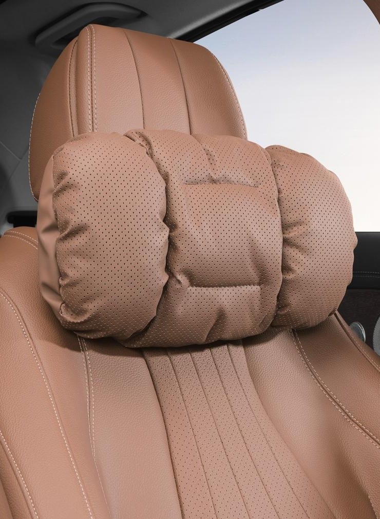 Leather Headrest car Neck Pillow,Head Support Rest Driver,33x23cm,Adjustable Travel Vehicle Cushion - Image 1