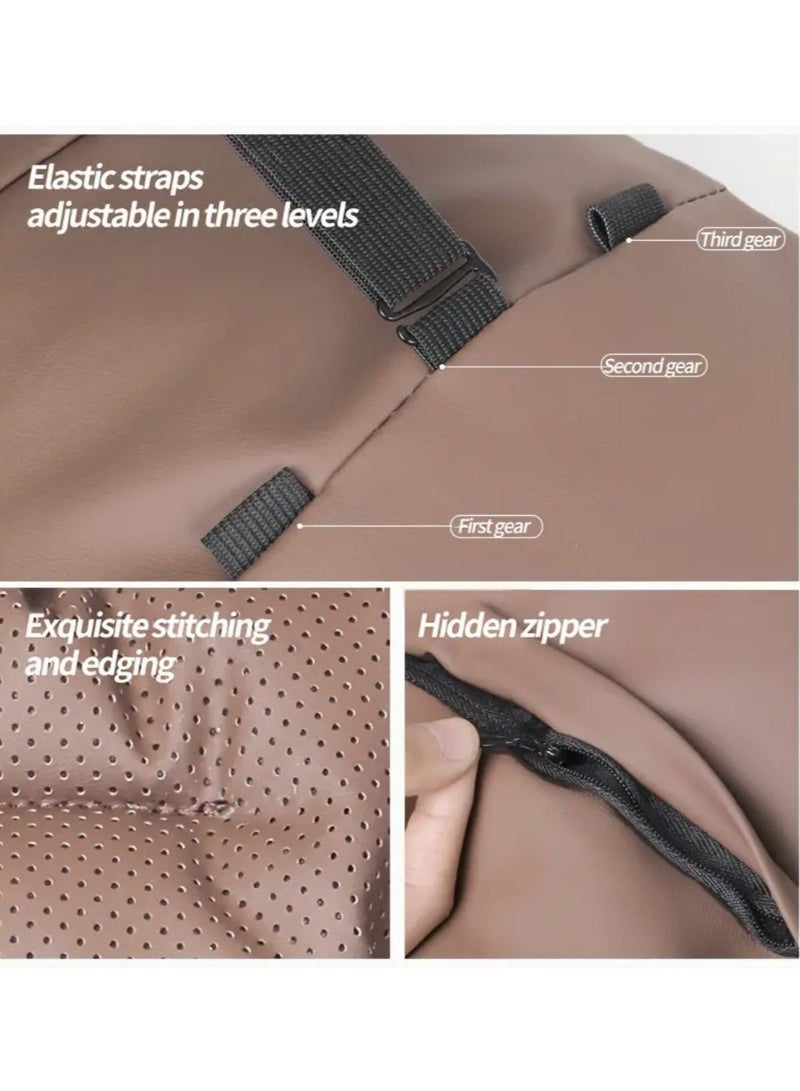 مسند رأس للسيارة، جلد ناعم وقابل للتنفس، قابل للتعديل، مناسب لمعظم السيارات، كراسي المكتب - Image 4