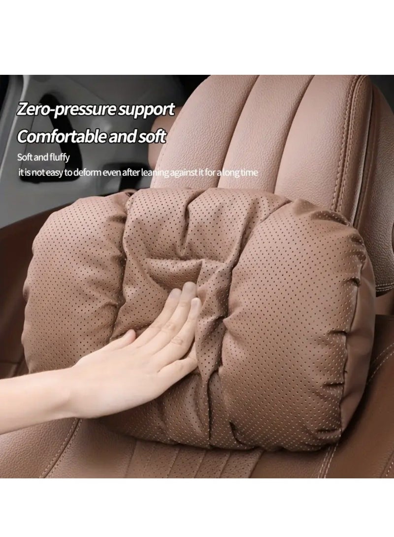 مسند رأس للسيارة، جلد ناعم وقابل للتنفس، قابل للتعديل، مناسب لمعظم السيارات، كراسي المكتب - Image 2
