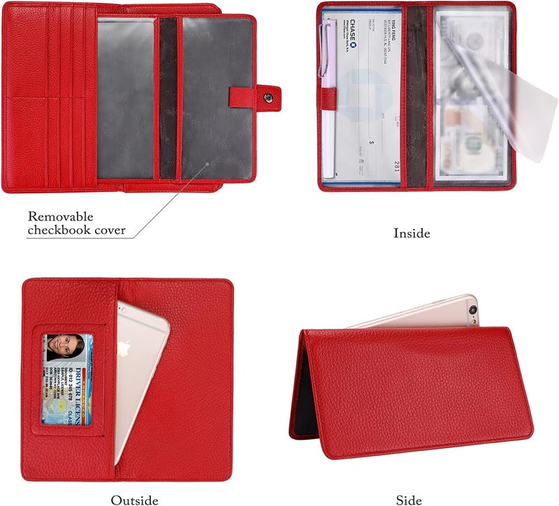 Itslife Womens Wallet,Large Capacity RFID Blocking Leather Wallets Credit Cards Organizer Ladies Wallet with Checkbook Holder - Image 3