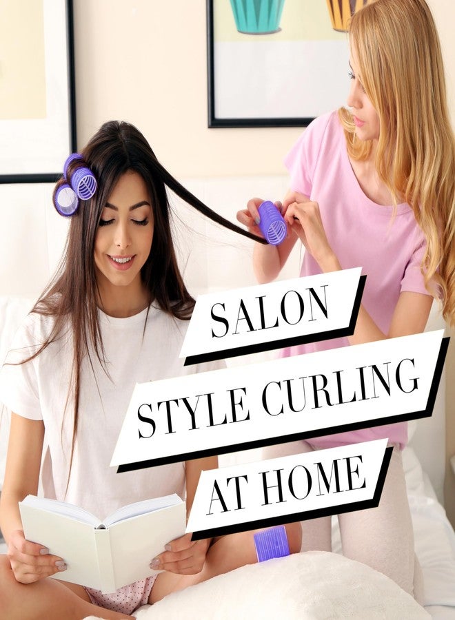 FOREVER 21 10pc Gentle Grip Hair Roller Set for Salon-Style Voluminous Curls at Home (PURPLE/BLUE) - Image 5