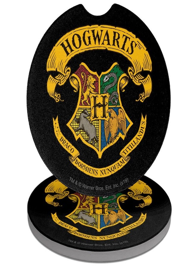GRAPHICS & MORE Harry Potter Ilustrated Hogwart's Crest Car Coasters, Pack of 2, 2.5" Ceramic Stone - Image 1