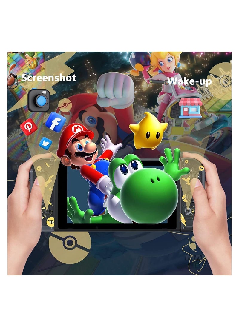 Pokemon Joy Con Game Controller Compatible with Nintendo Switch and OLED Replacement for Switch Joy Pad Wireless Controllers Support Dual Vibration / Wake-up / Motion Control
