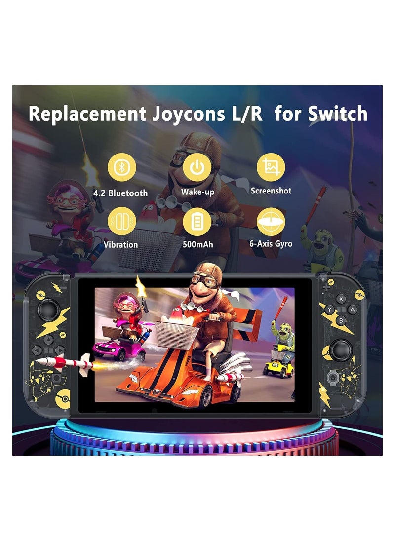 Pokemon Joy Con Game Controller Compatible with Nintendo Switch and OLED Replacement for Switch Joy Pad Wireless Controllers Support Dual Vibration / Wake-up / Motion Control