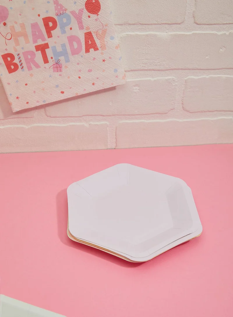 Talking Tables We Heart Pastels Hexagonal Plates, 12 Pk, 6 Designs, 18Cm Diameter