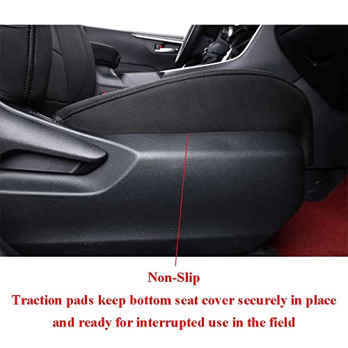 EKR Custom Fit RAV4 Hybrid Car Seat Covers for Select Toyota RAV4 Hybrid (Not for 2019-2025 Hybrid/Prime SE,XSE) 2019 2020 2021 2022 2023 2024 2025 - Full Set, Neoprene (Black) - Image 2