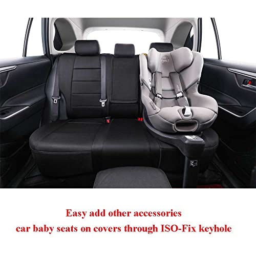 EKR Custom Fit RAV4 Hybrid Car Seat Covers for Select Toyota RAV4 Hybrid (Not for 2019-2025 Hybrid/Prime SE,XSE) 2019 2020 2021 2022 2023 2024 2025 - Full Set, Neoprene (Black) - Image 3