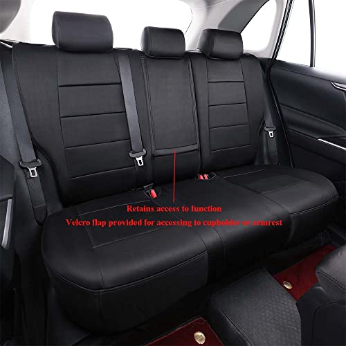 EKR Custom Fit RAV4 Hybrid Car Seat Covers for Select Toyota RAV4 Hybrid (Not for 2019-2025 Hybrid/Prime SE,XSE) 2019 2020 2021 2022 2023 2024 2025 - Full Set, Neoprene (Black) - Image 5