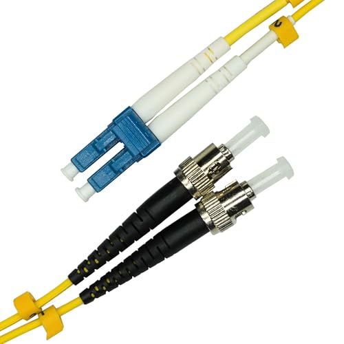 Fibershack - 3ft / 1M LC to ST Fiber Patch Cable - Duplex - ST to LC Single Mode Fiber Cable - LSZH SM OS2 Optical Patch Cord - Built for Professionals - Image 1