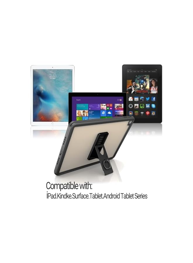 S-TOP 2-Pack Universal Tablet Stand with Hand Strap - 360° Adjustable Grip for 7-11" Tablets | Adhesive Handle Holder for iPad, Galaxy Tab, Dragon Touch | Portable Black Mount for Reading & Watching - Image 3