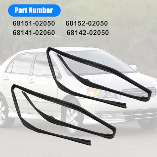 FZJDSD Front Rear Door Glass Run Channel Felt Compatible with Toyota Corolla Altis Limo Sedan CE120 ZZE122 2002-2006 4-Door Replace 68151-02050,68141-02060,68152-02050,68142-02050 - Image 4