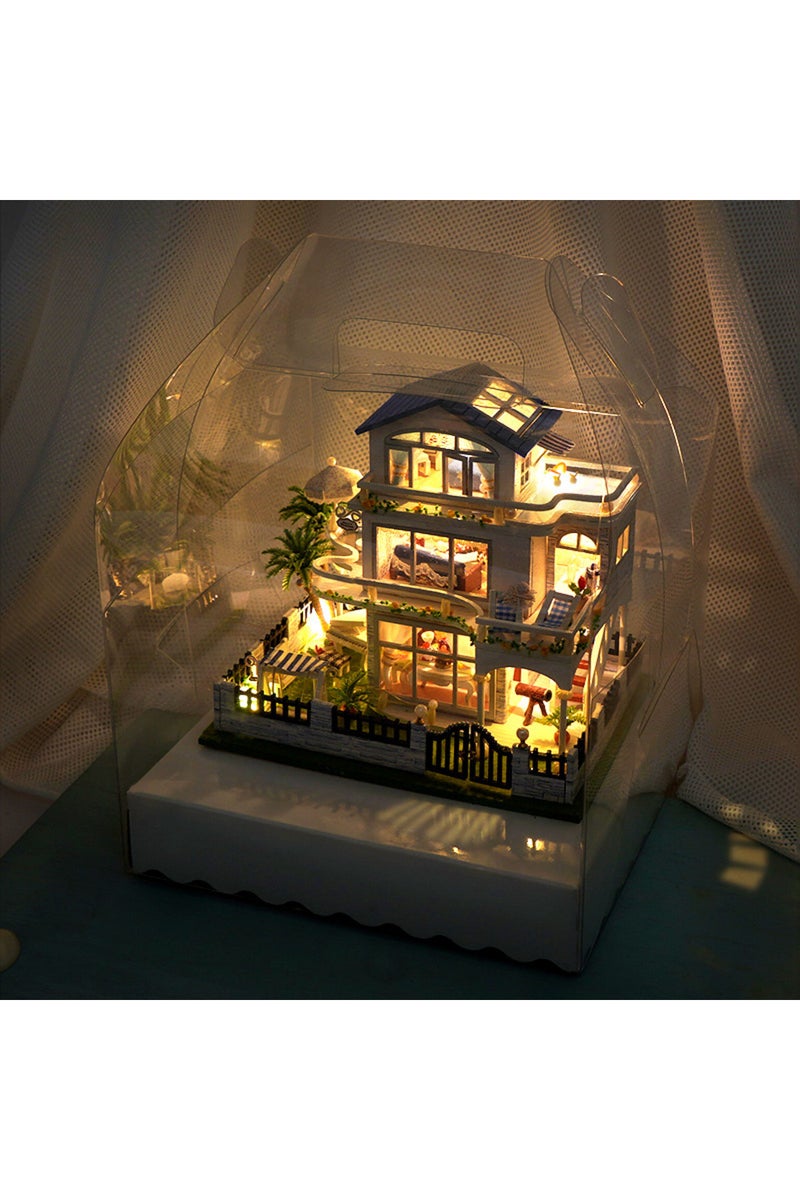 TC15 طقم أثاث بيت الدمى الخشبي المصغر، طقم إضاءة، إكسسوارات بيت الدمى المصغرة، مصنوع يدويًا