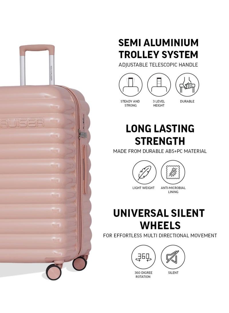 Tom Cruiser Cloud Polycarbonate Hard Luggage Suitcase Set, Ultra Lightweight, TSA Lock, Anti-Theft Zipper, 3 Pcs, Pink, 2-Year Warranty - Image 3