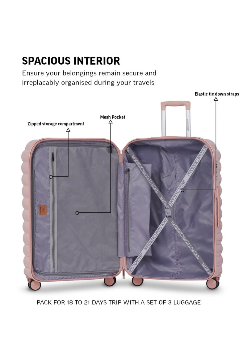 Tom Cruiser Cloud Polycarbonate Hard Luggage Suitcase Set, Ultra Lightweight, TSA Lock, Anti-Theft Zipper, 3 Pcs, Pink, 2-Year Warranty - Image 5