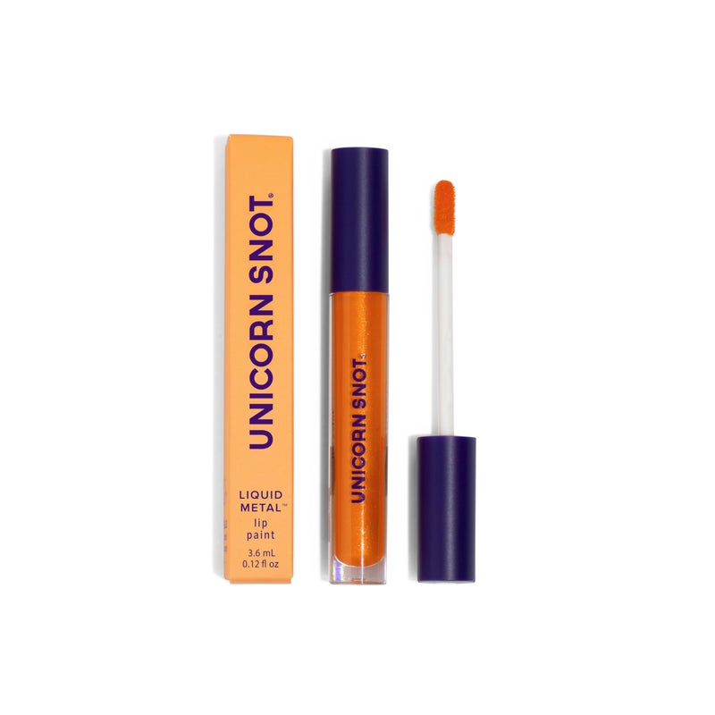 UNICORN SNOT UNICORN SNOT Liquid Metal Lip Paint  Metallic Lip Gloss  Nondrying Longlasting Liquid Lipstick Intense Pigment Color with Metallic Shimmer  Vegan CrueltyFree Makeup Orange Blaze