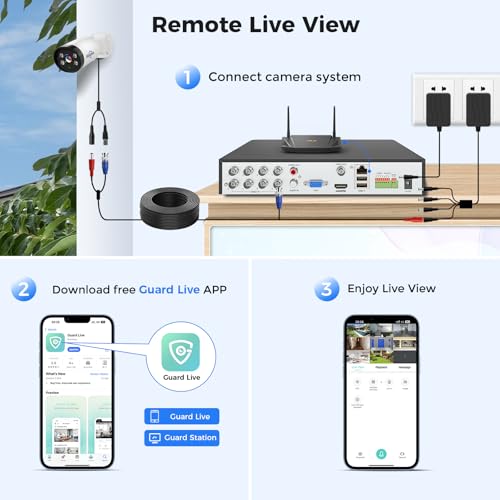 Hiseeu نظام كاميرات مراقبة سلكية Hiseeu 4K مع صوت، رؤية ليلية ملونة ذكية، قرص صلب 3TB، كشف ذكاء اصطناعي للبشر/المركبات، 8 قطع كاميرات CCTV منزلية مقاومة للعوامل الجوية IP67 بدقة 8MP، للمراقبة الداخلية/الخارجية مع جهاز تسجيل DVR - Image 5