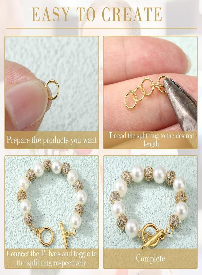 Inbagi 560 Pcs Gold Toggle Clasps for Jewelry Making: 160 Pairs Alloy Toggle Clasps & 400 Open Rings - DIY Craft Necklace & Bracelet Making Kit - Image 4