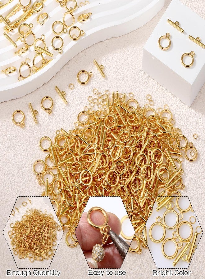 Inbagi 560 Pcs Gold Toggle Clasps for Jewelry Making: 160 Pairs Alloy Toggle Clasps & 400 Open Rings - DIY Craft Necklace & Bracelet Making Kit - Image 3