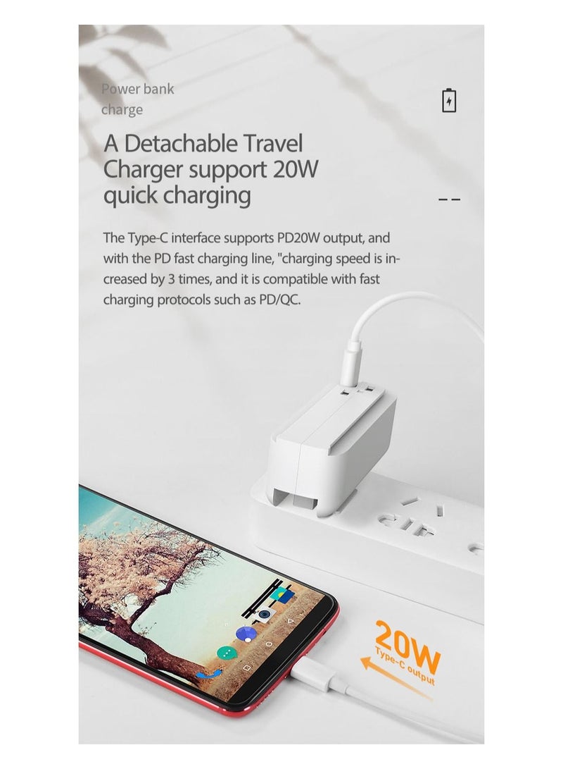 لوميكا بطارية شحن محمولة بقوة 10000 مللي أمبير / ساعة مع شاحن جداري لاسلكي - Image 2