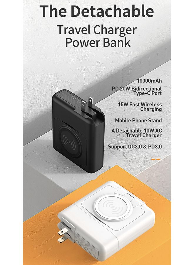 لوميكا بطارية شحن محمولة بقوة 10000 مللي أمبير / ساعة مع شاحن جداري لاسلكي - Image 5