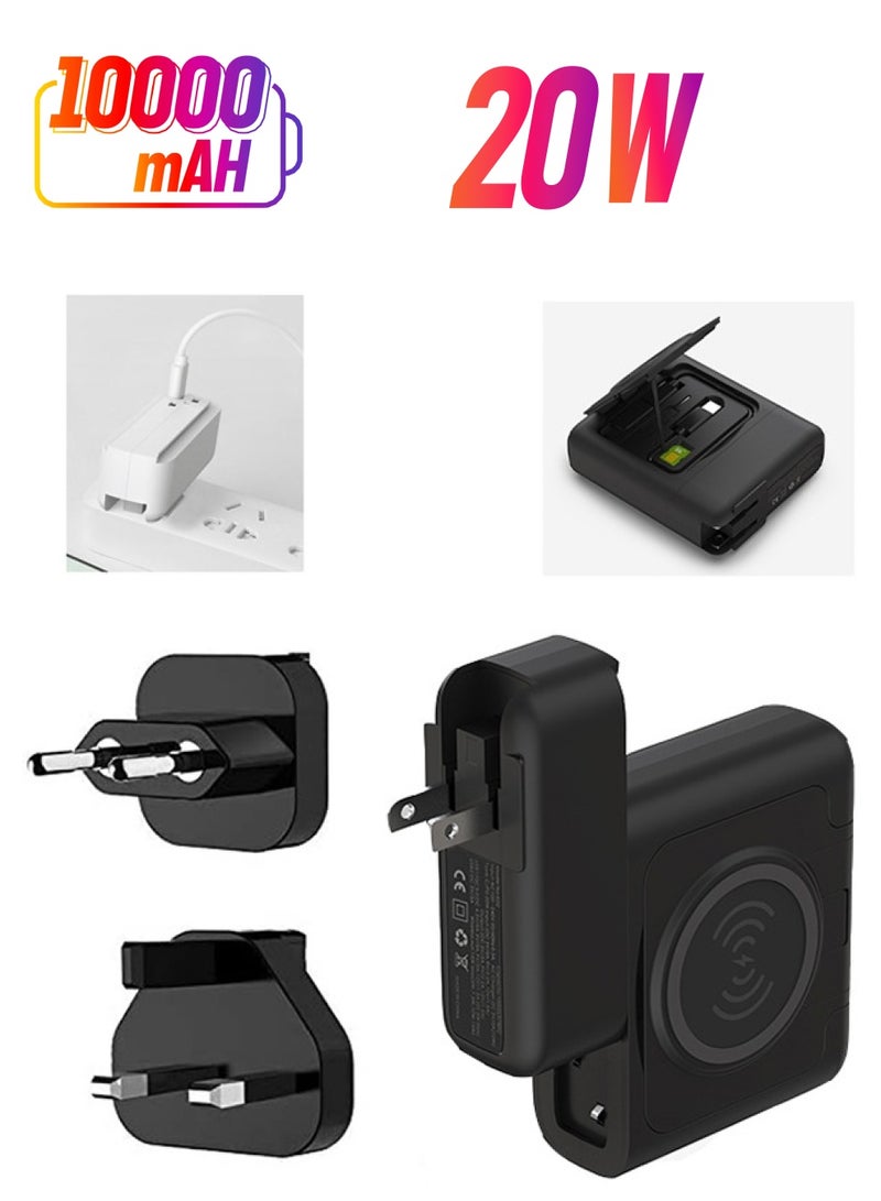 لوميكا بطارية شحن محمولة بقوة 10000 مللي أمبير / ساعة مع شاحن جداري لاسلكي - Image 1