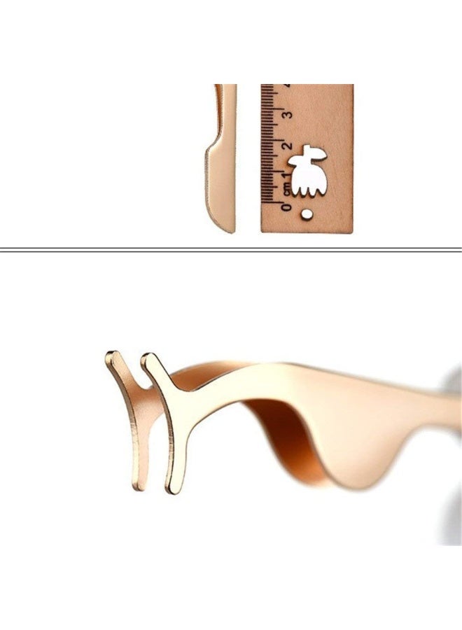 EIAKE False Eyelashes Applicator Tool Eyelash Extension Tweezers Remover Clip Tweezers Nipper Golden - Image 2
