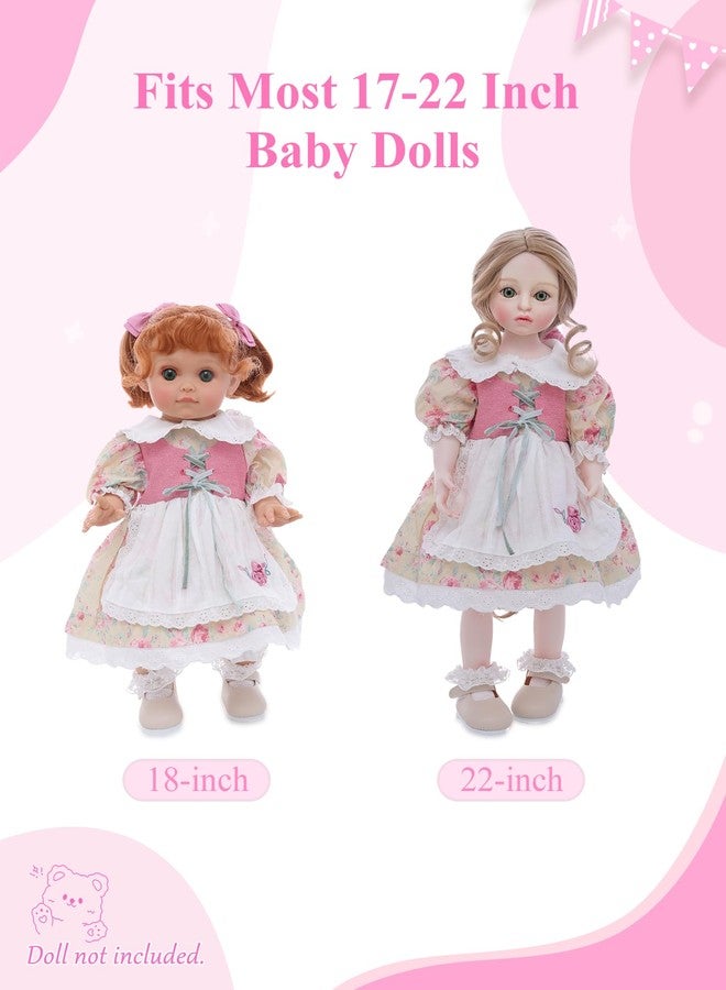 Cloveray مجموعة ملابس كلوفراي المكونة من 4 قطع لدمى الأطفال حديثي الولادة، مناسبة لدمى الأطفال حديثي الولادة مقاس 17-22 بوصة - Image 2