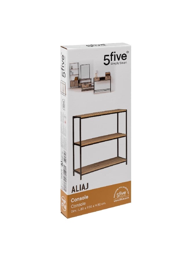 Five Simply Smart 3-Tier Aliaj Durable and Elegant Console Table Brown and Black 30 x 80 x 80 cm 193524 - Image 2