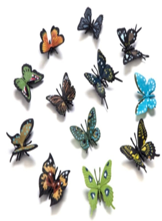 DIMAZO Small Kids Sea & Wild Animal Toys Sets for Fun, Educational, Spark Imagination and Learning (Multi Choice Sets) (Butterfly) 12pcs - Image 1