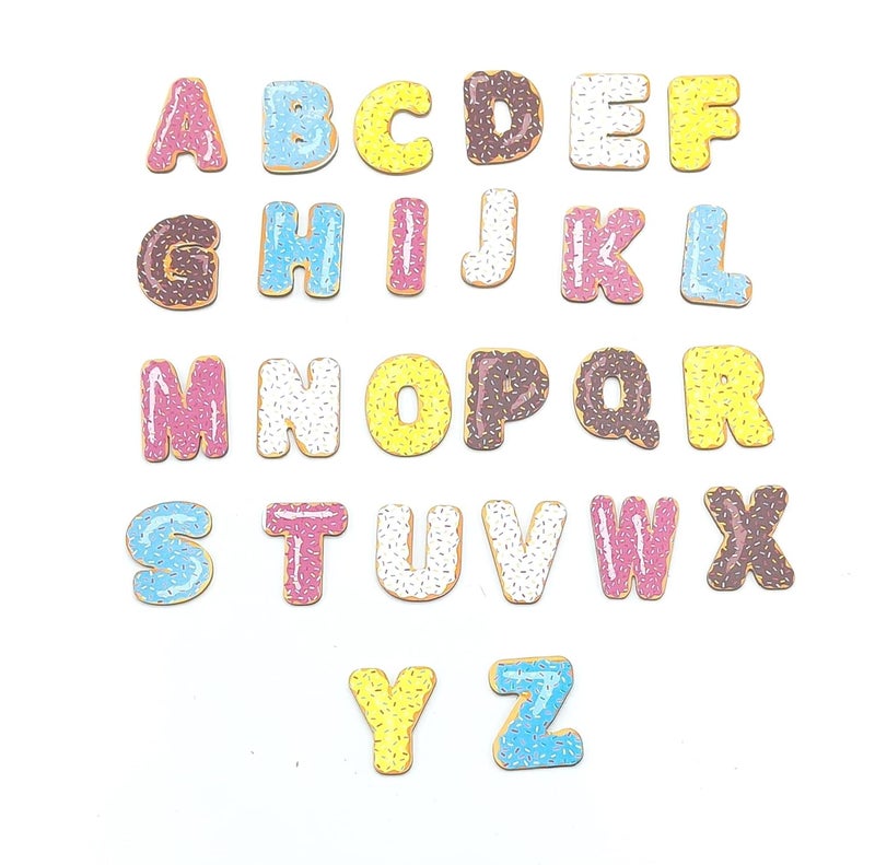 Gold Leaf GOLD LEAF 130Piece Colored Wooden Capital Letters with Storage Tray Alphabet Craft Letters for Kids Arts Crafts  - Image 2