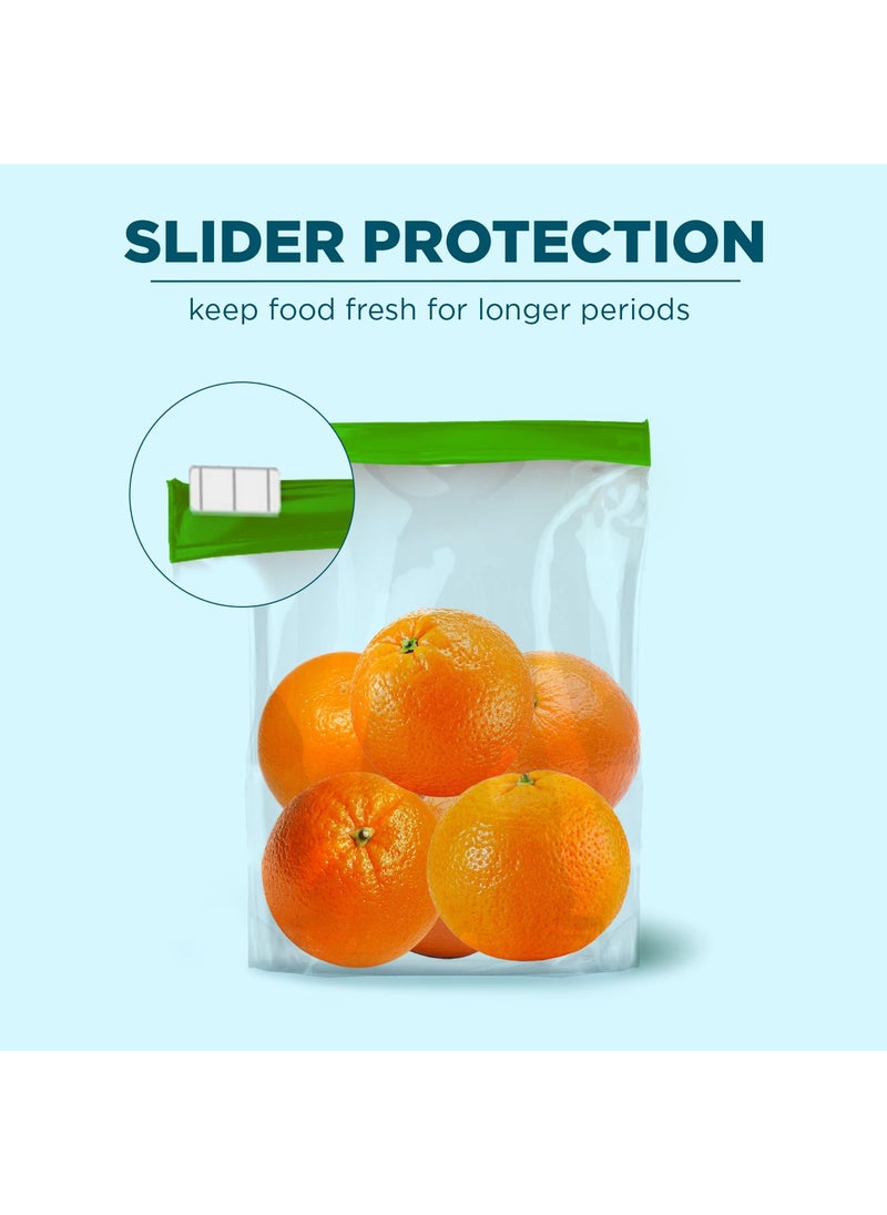 Ezee - Ezee Reusable Multi-Purpose Slider Bag 9x10 Inch | Zip Lock & Vegetable Storage | Freeze Bag I Pack of 10 - Image 1