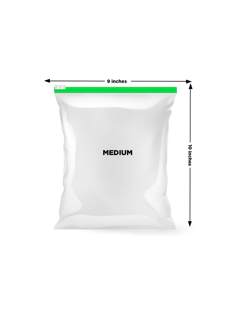 Ezee - Ezee Reusable Multi-Purpose Slider Bag 9x10 Inch | Zip Lock & Vegetable Storage | Freeze Bag I Pack of 10 - Image 1