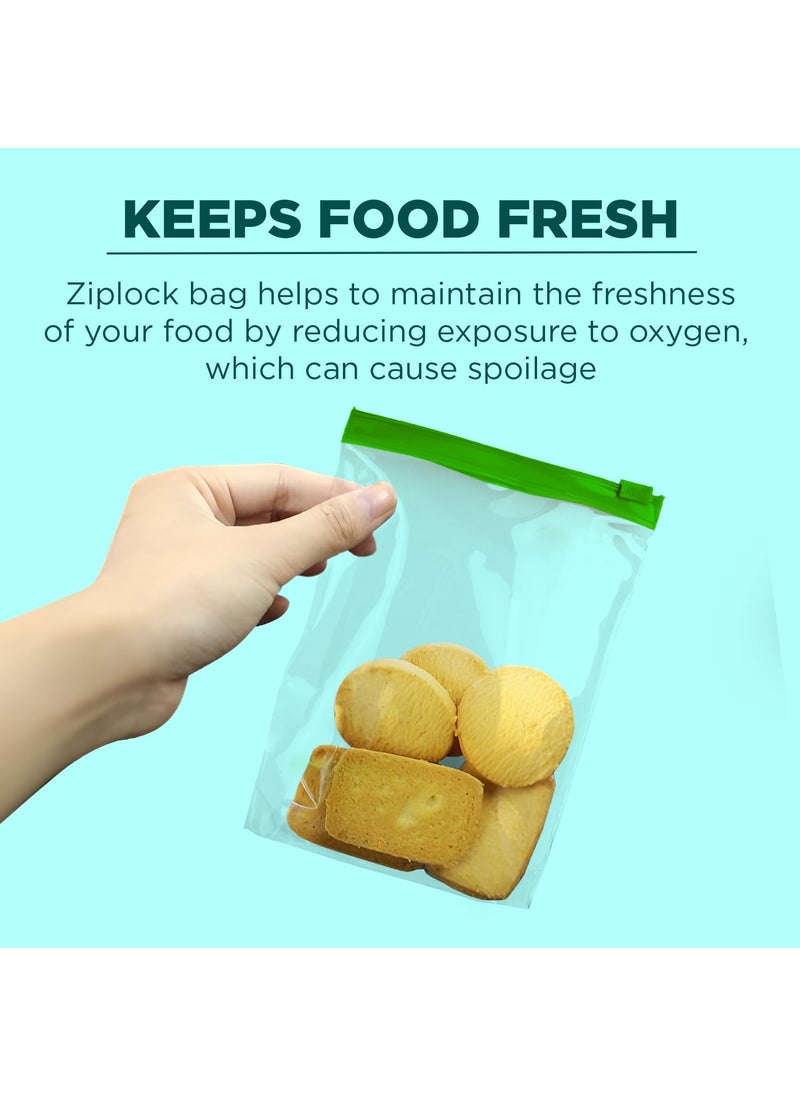 Ezee - Ezee Reusable Multi-Purpose Slider Bag 9x10 Inch | Zip Lock & Vegetable Storage | Freeze Bag I Pack of 10 - Image 1