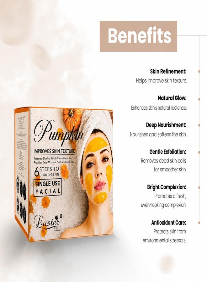LUSTER Pumpkin Facial kit | 6 Step Facial | Single Use Mini Facial Kit For Women & Men 40 ml - Image 3