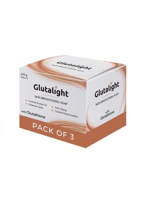Glutalight Skin Lightening Soap with 1% Glutathione |Reduces Dark spots, Age Marks |for Skin Brightening – 75GM (Pack of 3)